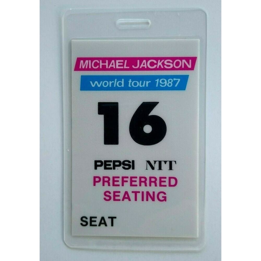 Michael Jackson Preferred Seat #16 Backstage Pass Original Bad 1987 Concert Tour